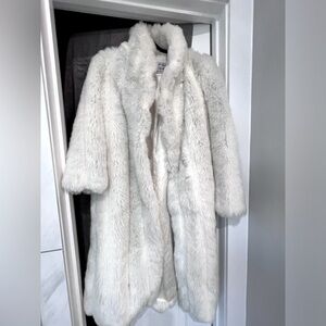Synthetic fur white coat